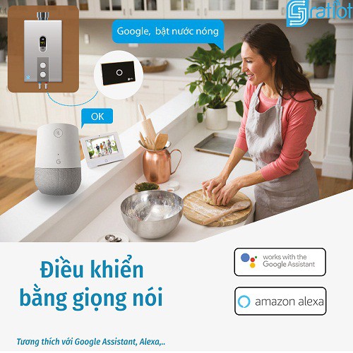 Công tắc cảm ứng Wifi GratIoT hẹn giờ bật/ tắt bình nóng lạnh, viền nhôm cao cấp