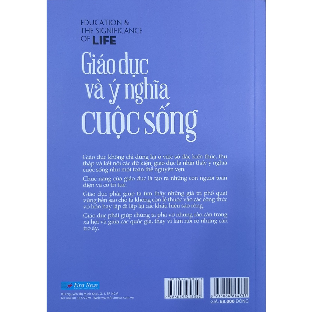 Sách - Giáo Dục Và Ý Nghĩa Cuộc Sống - Krishnamurti