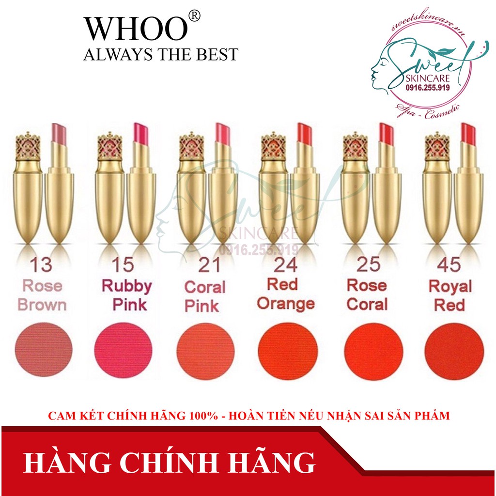 Son Môi Hoàng Cung Cao Cấp Whoo Mi Luxury Lip Rouge 6gr