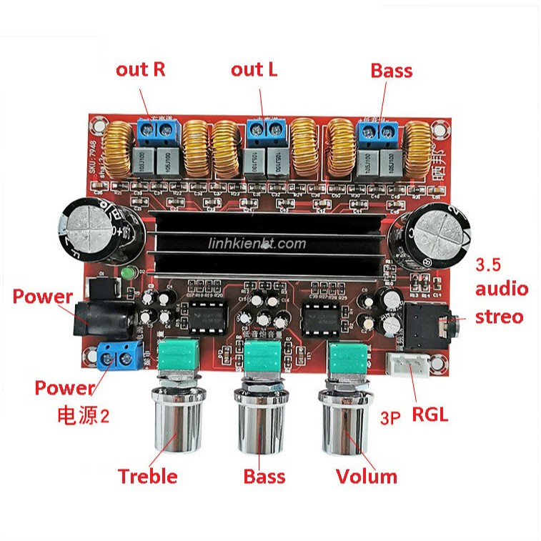 TPA3116D2  Mạch khuếch đại công suất 2.1 chíp kép TDA3116 TPA3116 12V-24V  2 * 50W + 100W