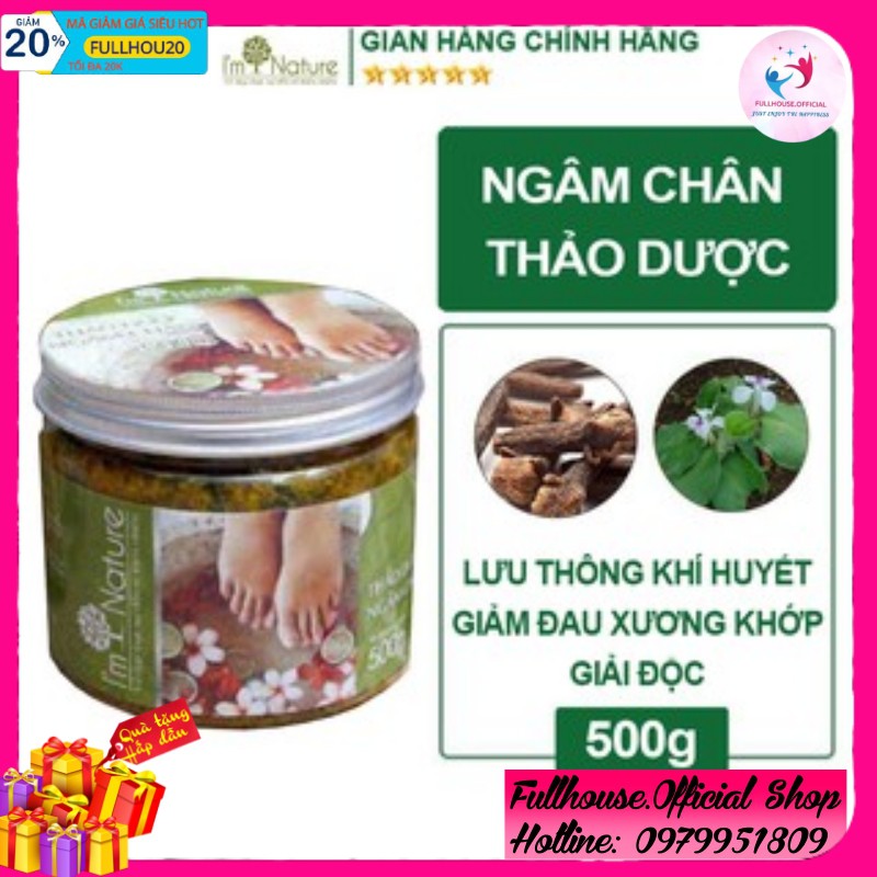 Ngâm Chân Thảo mộc I'm Nature - Giảm Đau Nhức Sưng Phù Chân Giúp Ngủ Ngon - Hũ 500Gr