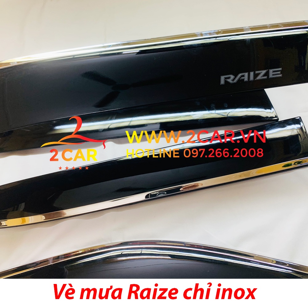 Vè che mưa xe Toyota Raize 2022 nhựa đen viền chỉ Inox cao cấp