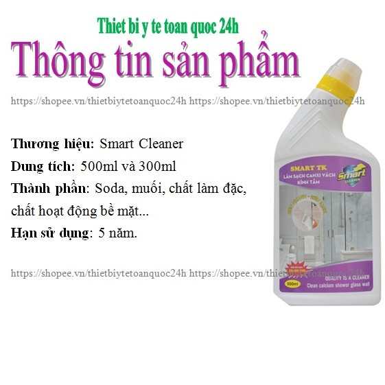 Dung dịch làm sạch kính vẩy cá và cặn canxi Smart-TK-500ml,300ml