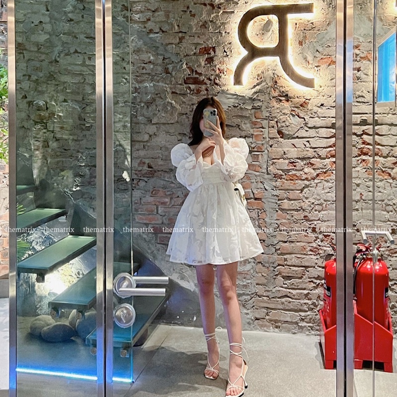 Áo voan babydoll tay bồng