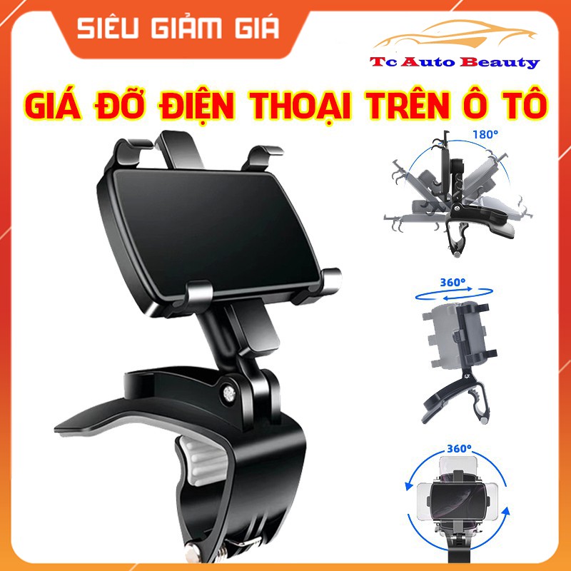 Giá đỡ điện thoại trên ô tô – kẹp điện thoại ô tô xoay 360 độ -TC AUTO
