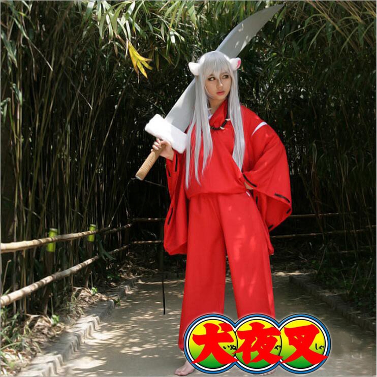 Bộ Tóc Giả Kimono Hóa Trang Nhân Vật Inuyasha Phong Cách Nhật Bản Độc Đáo