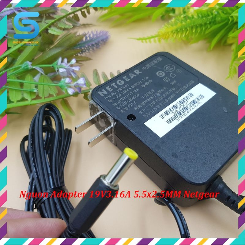 Nguồn Adapter 19V3.16A Jack DC5.5x2.5MM Netgear (Chế Lại Jack 5.5) 19V 3.16A