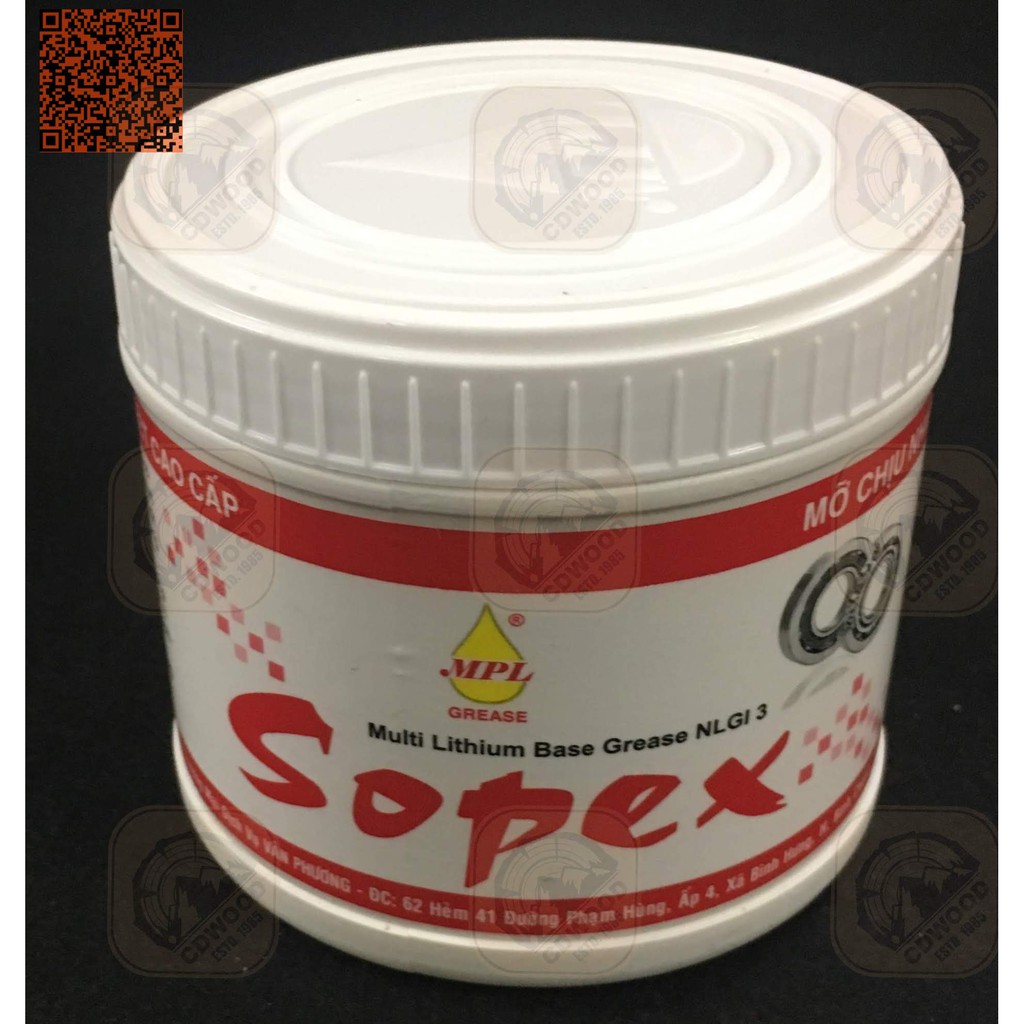 Mỡ bò chịu nhiệt kháng nước cao cấp đóng hộp Sopex trắng (400 gram)