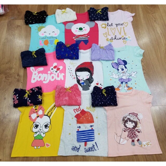 Thanh lý bộ cotton bé gái size 4: 18-20kg