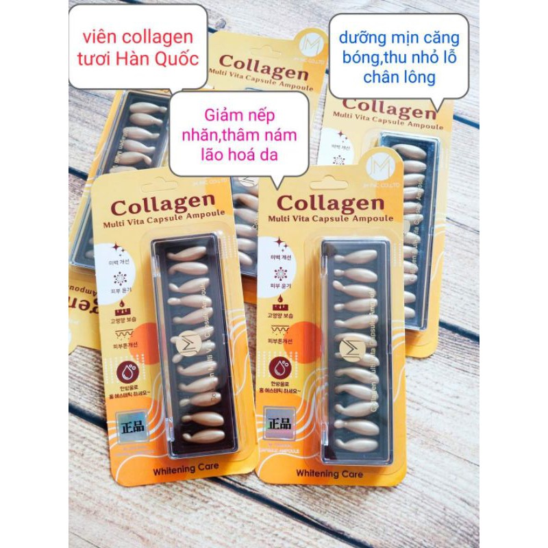 viên collagen tươi dưỡng da : giá 165k/vỉ 12 viên