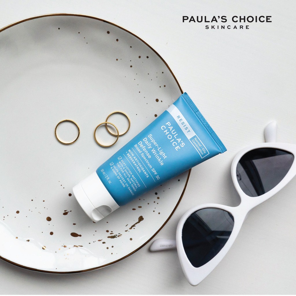 Kem Chống Nắng Paula's Choice Resist Super-light Wrinkle Defense SPF 30 Bảo Vệ Da Chống Lão Hóa Cấp Ẩm Dưỡng Sáng Da