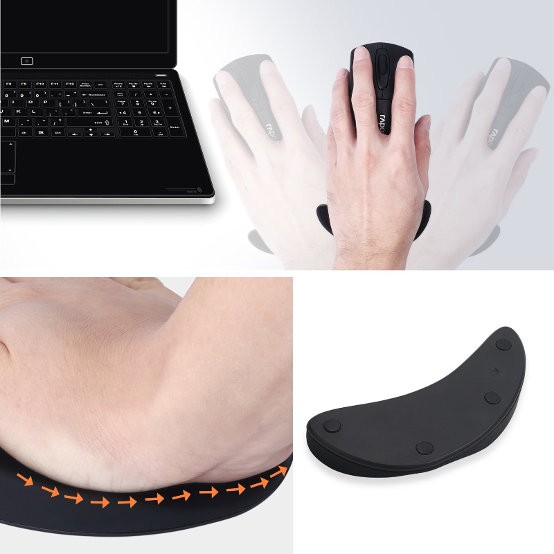 btsg Ergonomic Mouse Pad Silicon Gel Non-slip Streamline Wrist Rest Support Mat