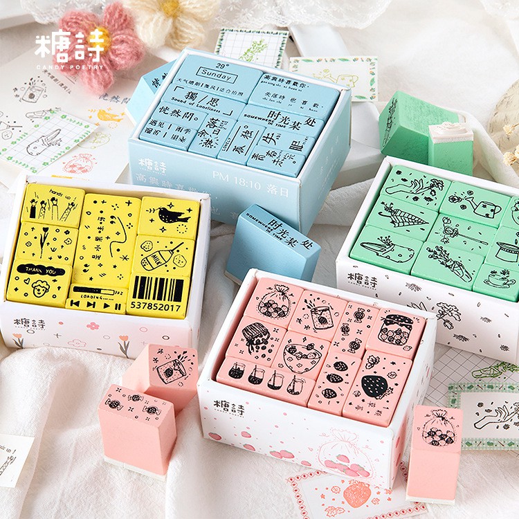 Set 9 Con Dấu Họa Tiết Dễ Thương