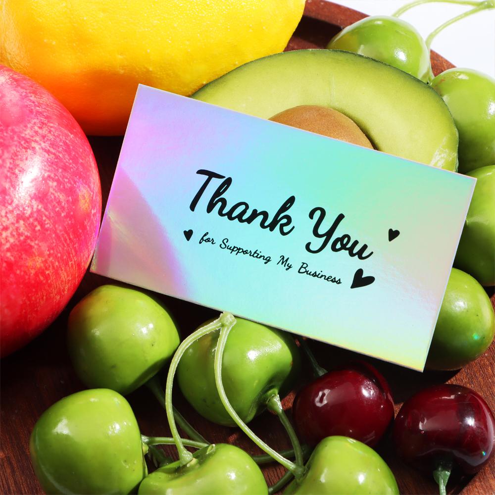 Bộ 50 Miếng Dán Chữ Thank You For Your Order Màu Sắc Cầu Vồng Holographic|Giấy Ghi Chú Lời Cảm Ơn Tiện Lợi