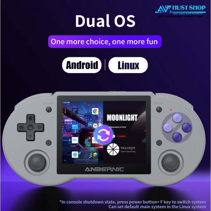 Máy Chơi Game Anbernic RG353P Màn Hình Cảm Ứng 3.5inch Dual System Android/Linux Hỗ trợ 20+ Dòng Game