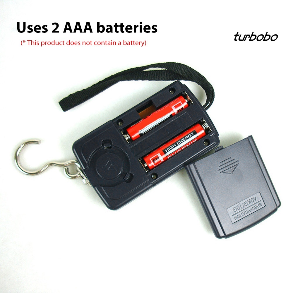 Cân Điện Tử Cầm Tay Tối Đa 40kg Kèm Móc Treo Cho Câu Cá Turbobo