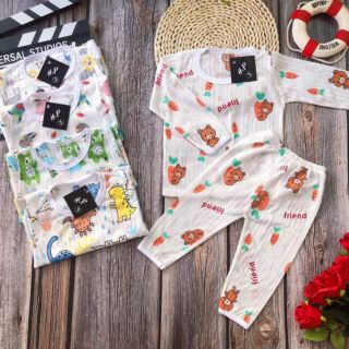 Combo 5bộ cotton giấy dài tay cho bé.