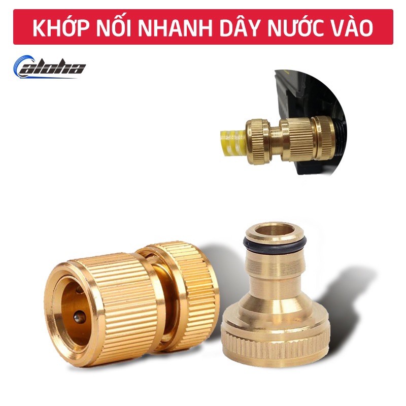 Bộ khớp nối nhanh bằng đồng - đầu nối nhanh dây cấp nước đầu VÀO máy rửa xe,khớp nối nhanh dây hút nước