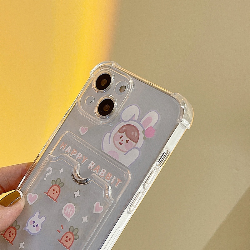 Ốp lưng IPhone  trong túi đựng thẻ ảnh thỏ cute 6/6s/6plus/6splus/7/7plus/8/8plus/xs/11/12/13/14/Pro/Plus/Promax TT8