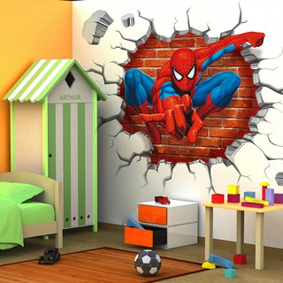 Giấy, decal dán tường Spider man 3D
