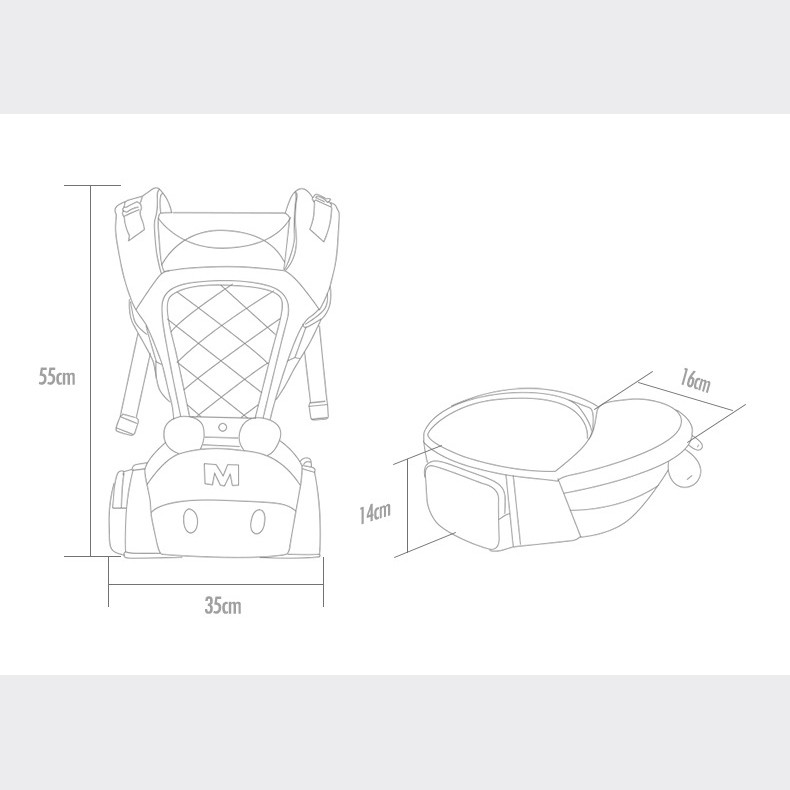 Đai địu bé Disney thiết kế thoải mái tiện dụng cho bé 0-36 tháng