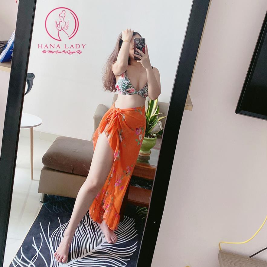 Chân váy bikini mặc ngoài siêu sang sexy hoa cao cấp, áo choàng đi biển gợi cảm BN113 😍