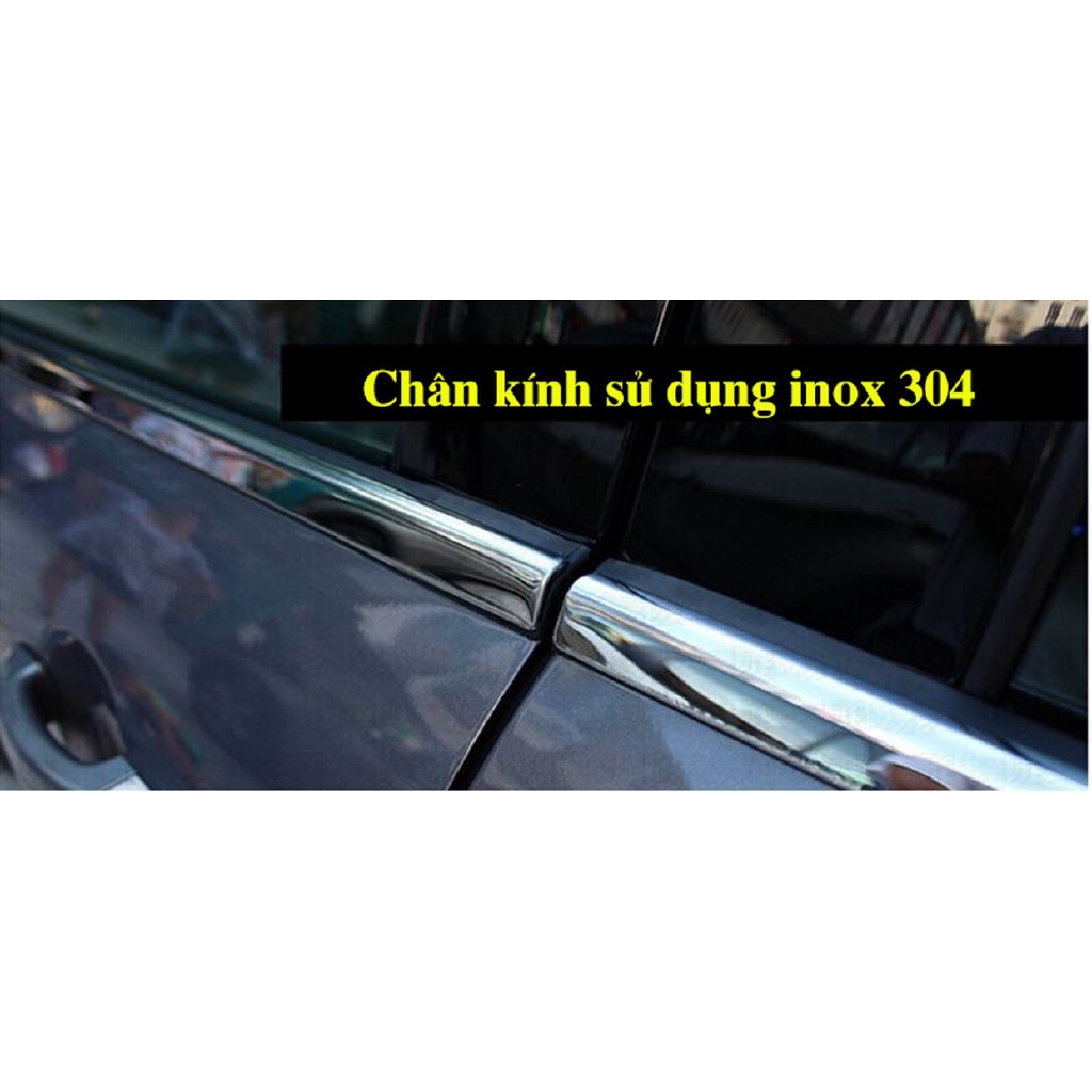 Nẹp inox chân kính loại 8 miếng cho Ford Ranger