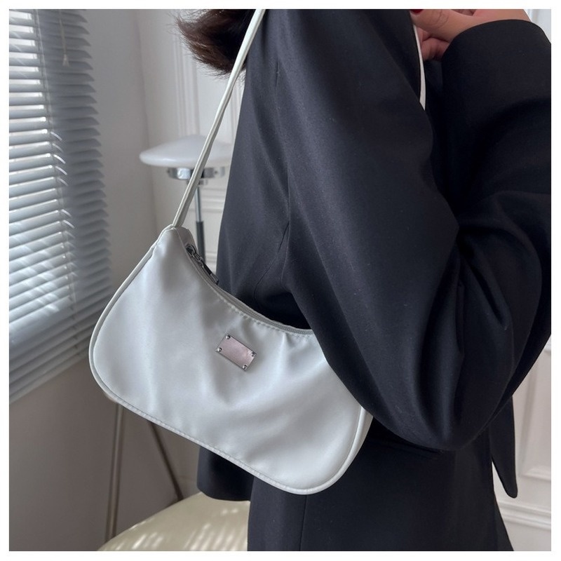 Túi xách tay mới túi đeo vai vải canvas đơn giản bề mặt mềm màu đồng nhất