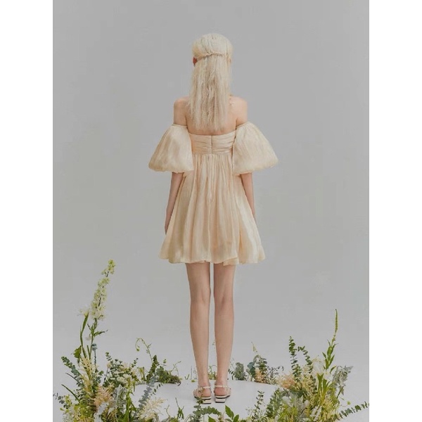 Đầm tơ trễ vai BRIE CLOTHING rút ngực - 243 | BigBuy360 - bigbuy360.vn