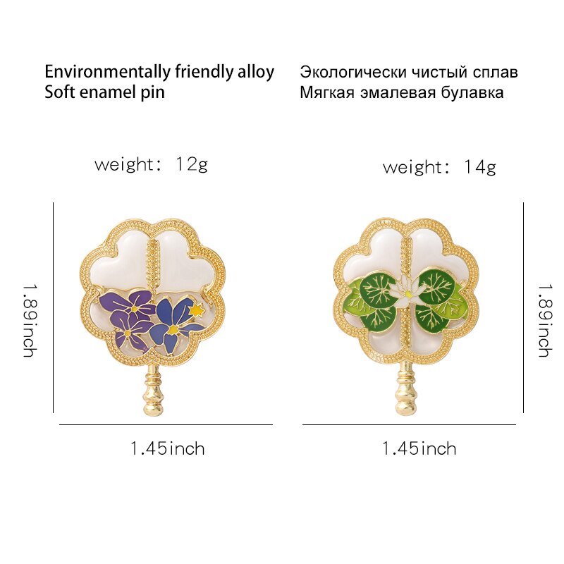 Ghim cài áo hình hoa tráng men cổ điển sành điệu dành cho nữ