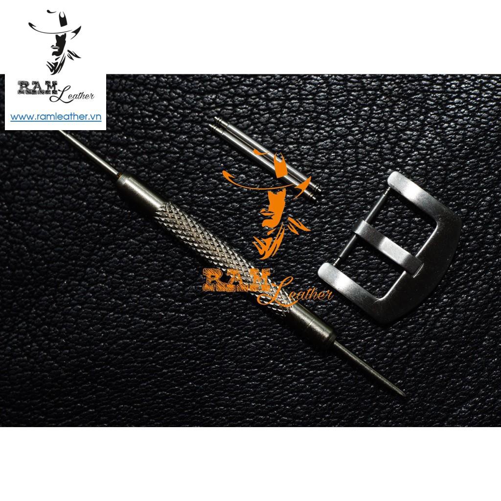 Dây Đồng Hồ Da Bò Cho Casio Ae1200 Whd Và Seiko 5 37mm  - Da Sáp Ngựa Điên Cực Chất +