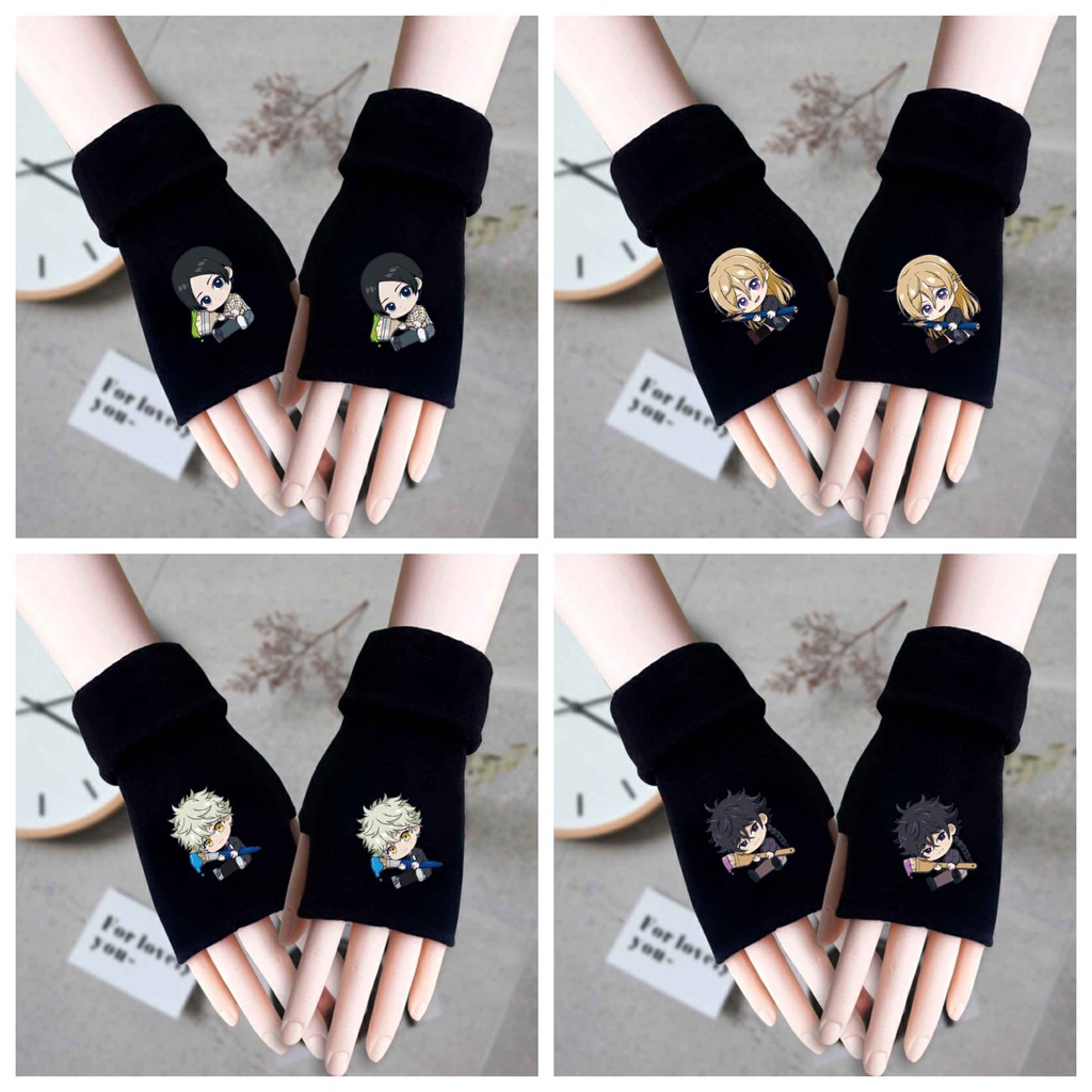 Găng tay len đen in hình BLUE PERIOD chibi anime thời trang ấm áp xinh xắn