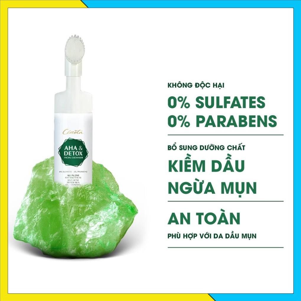 Sữa rửa mặt Aha & Detox facial cleanser 150ml, làm sạch da giảm mụn hiệu quả - Mã C04