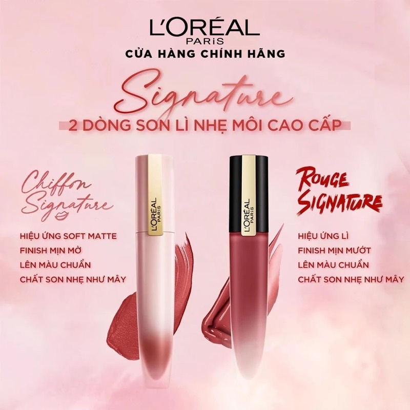 Son Môi Loreal Velvet Matte Lì Mịm Chiffon Signature