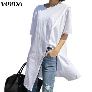 Áo kiểu vonda tay ngắn cổ tròn dáng rộng đơn giản thoải mái