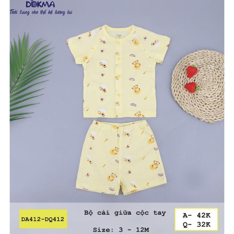 Bộ ngắn tay cài giữa Dokma siêu mềm 1-12M