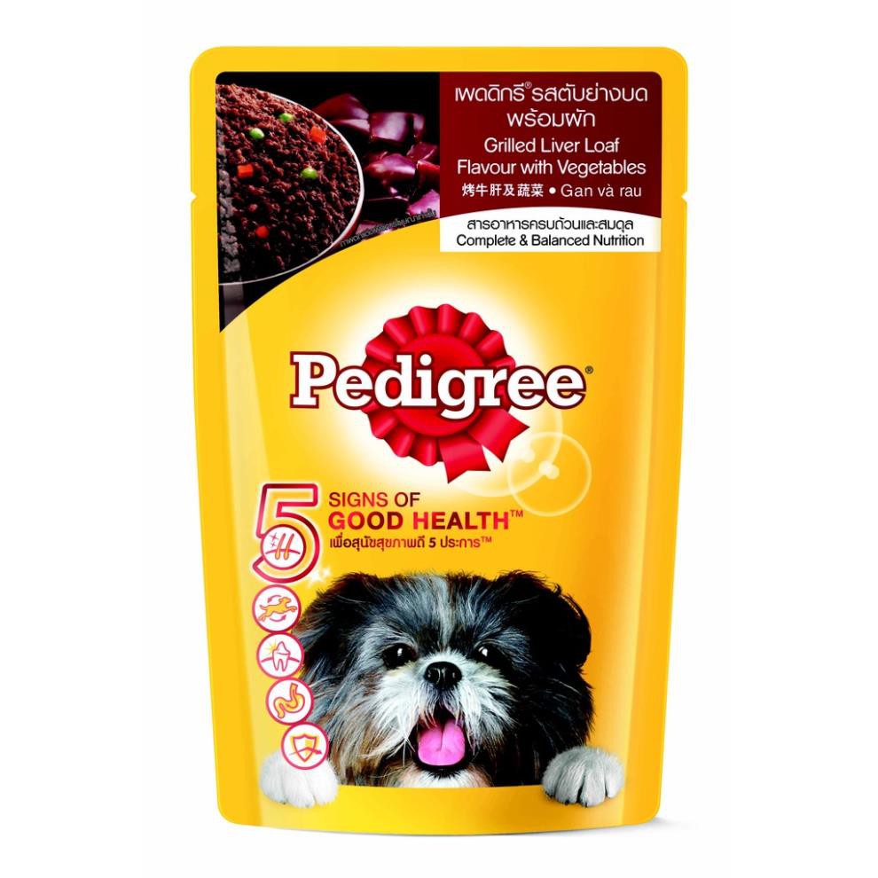 Thức ăn cho chó lớn dạng sốt Pedigree vị gan và rau 130g