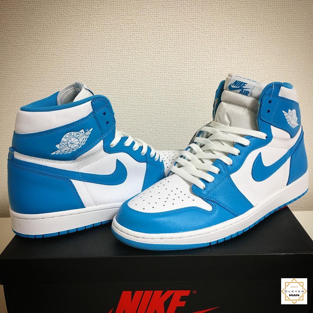 (FREESHIP+FULLBOX) Giày thể thao AIR JORDAN 1 Retro High UNC xanh trắng cổ cao | BigBuy360 - bigbuy360.vn