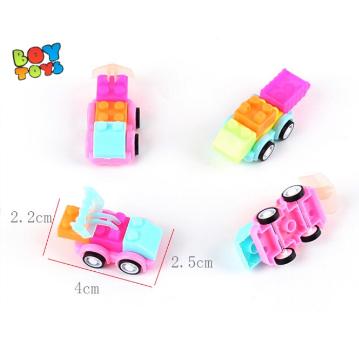 Combo 3 xe đồ chơi mini thú vị cho bé, xe ô tô, máy bay, xe lego lắp ráp mini