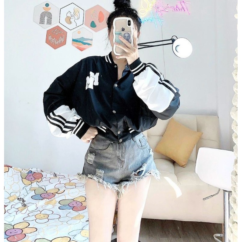 Áo khoác gió croptop cá tính ( hình thật )