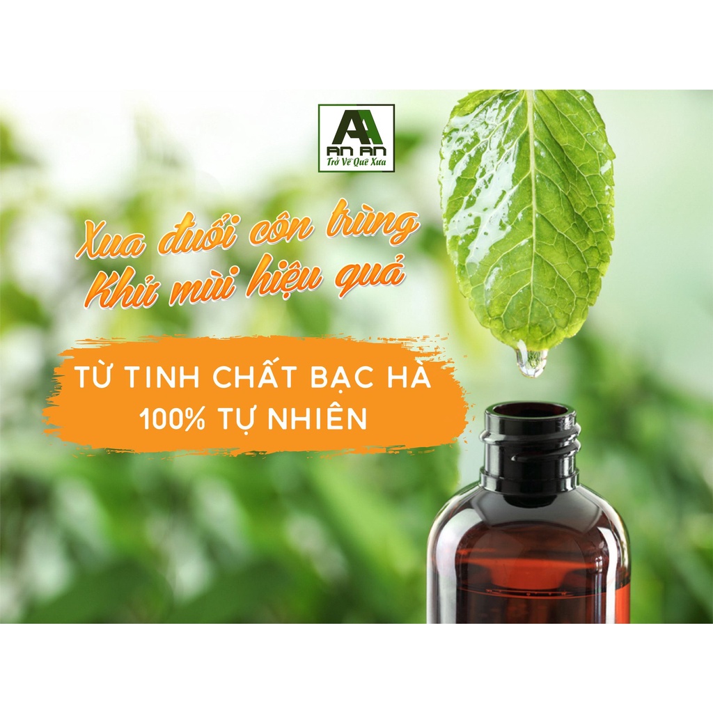 Xịt Tinh Dầu Đuổi Muỗi &amp; Khử Mùi AN AN, Xịt Đuổi Côn Trùng hương Bạc Hà/ Quế/ Sả Chanh 50 ml AVE08