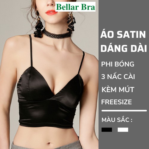 Áo Bra Nữ 2 Dây - Áo Lót Nữ Satin Bảng To Phi Bóng Cài Sau Gợi Cảm B264