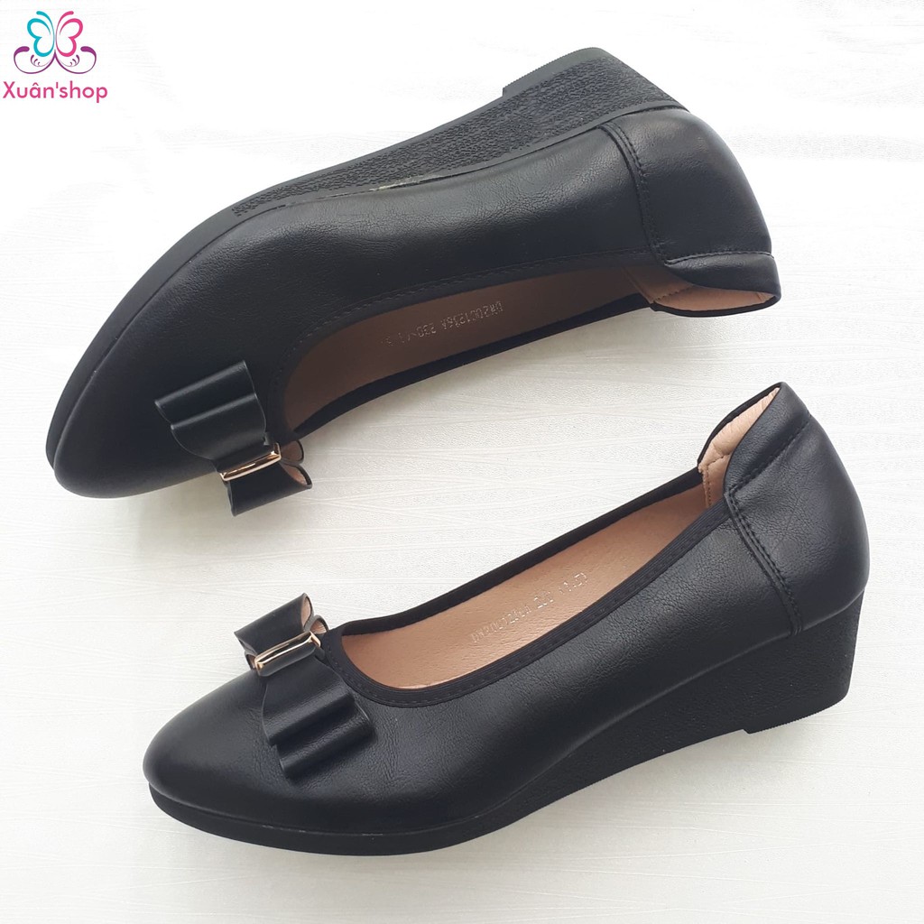 Giày bệt DUSTO da mềm, gót xuồng thấp 3.5cm (size 38-240)