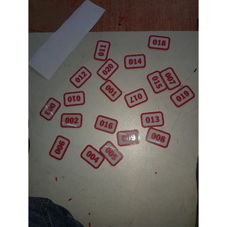 thẻ giữ xe . thẻ số mica