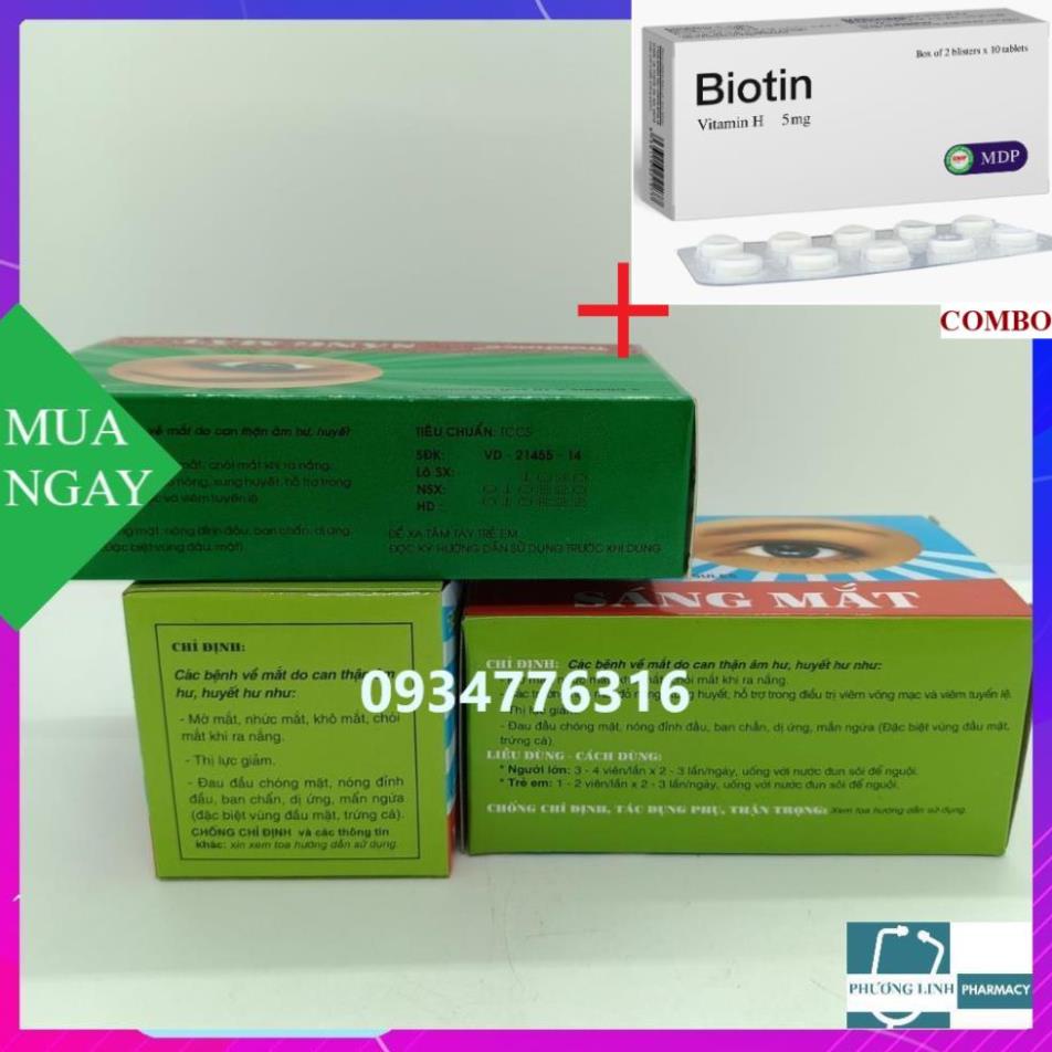 Combo Biotin 5mg+ VIÊN SÁNG MẮT TRAPHACO