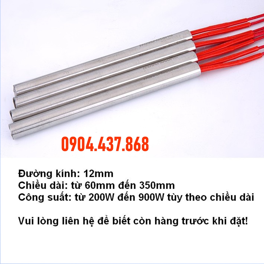 Phi 12 -Thanh gia nhiệt, que điện trở nhiệt sấy khuôn,220V