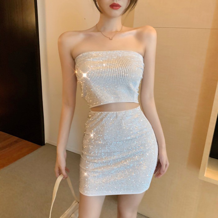 (ORDER) Set áo quây+ chân váy ngắn tán đá
