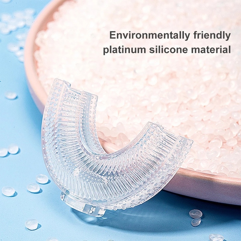 Bàn chải đánh răng silicone hình chữ U vệ sinh răng miệng cho bé