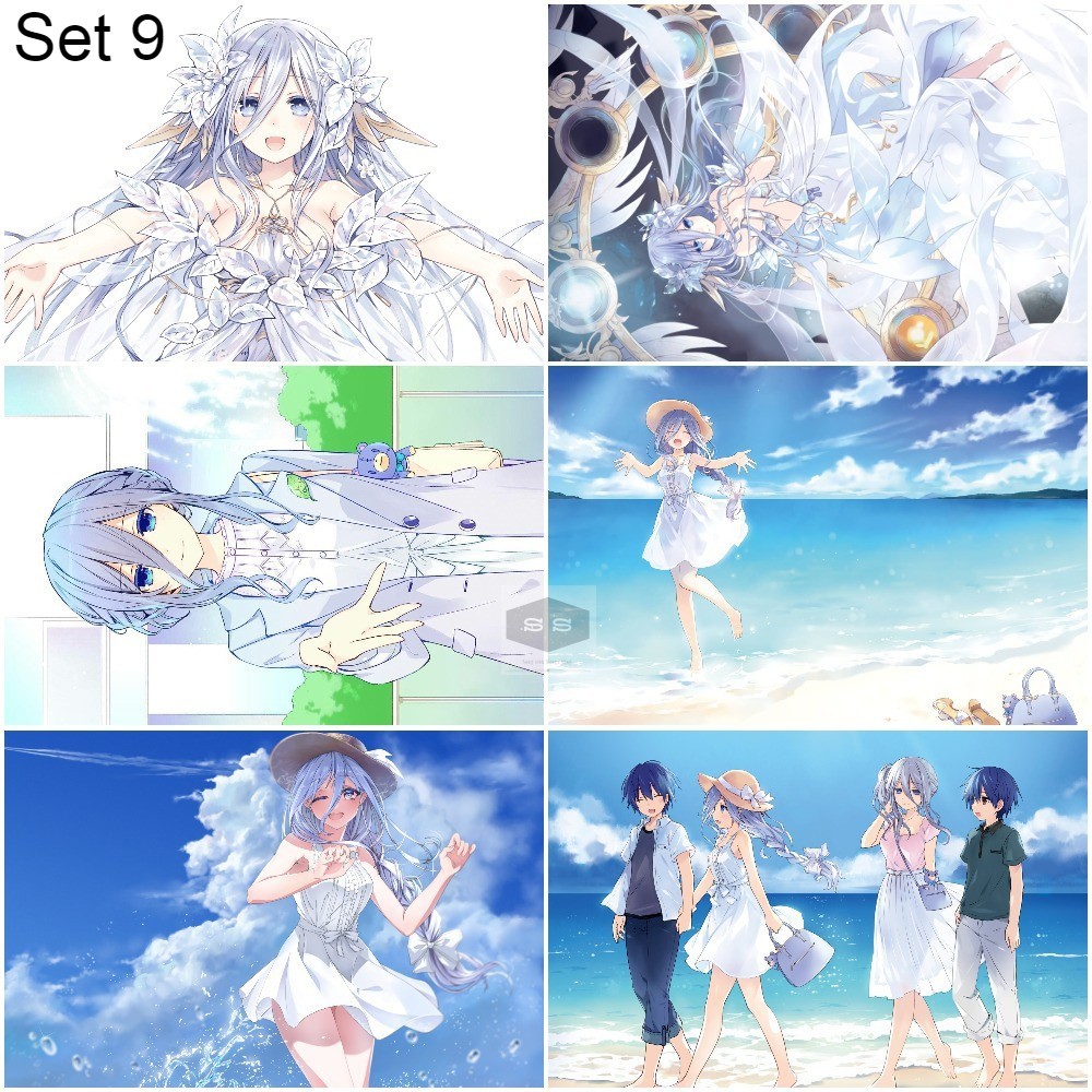 Bộ 6 Áp phích - Poster Anime Date A Live - Cuộc Hẹn Sống Còn (bóc dán) - A3,A4,A5