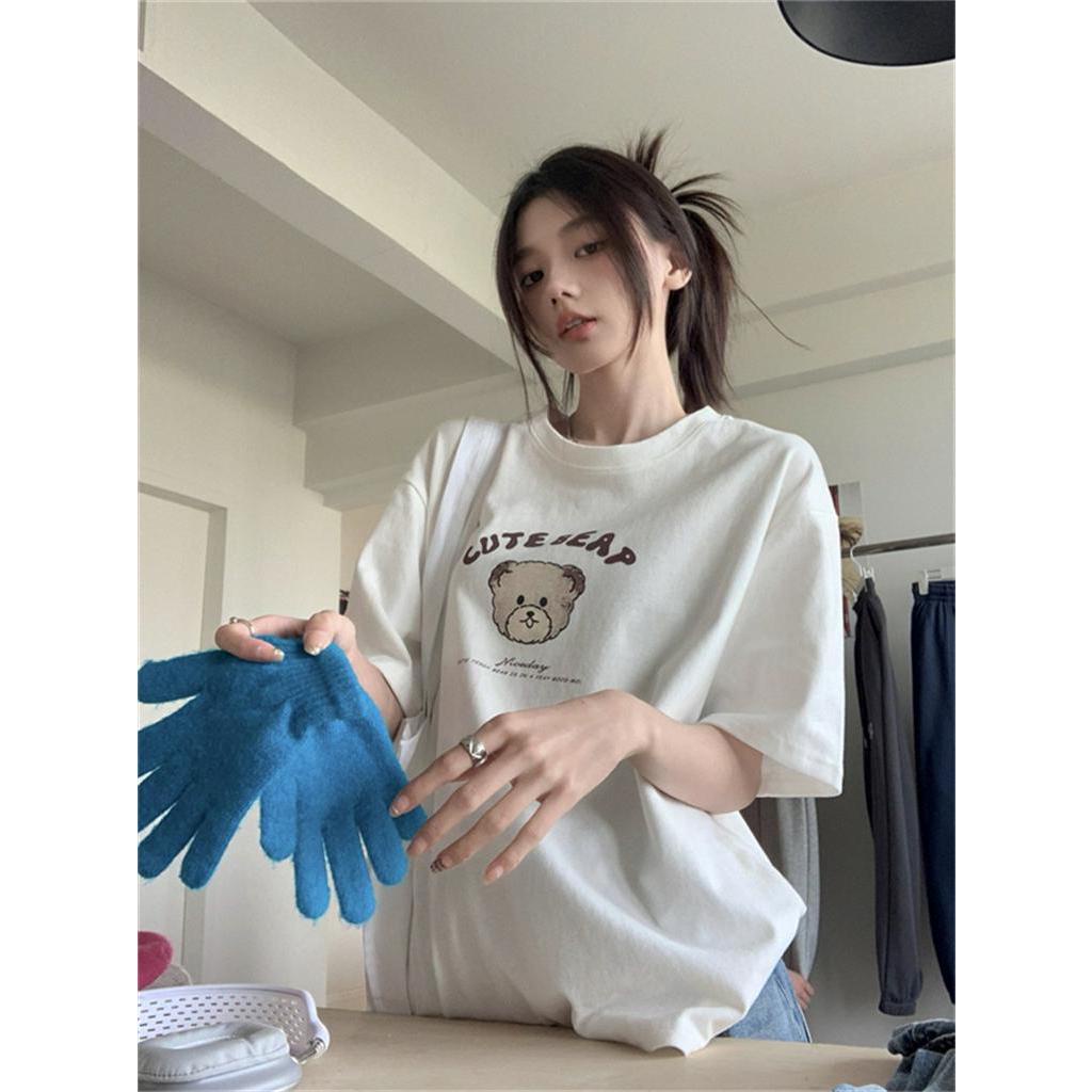 63888 Áo Thun Ngắn Tay Thoáng Khí In Hình Gấu